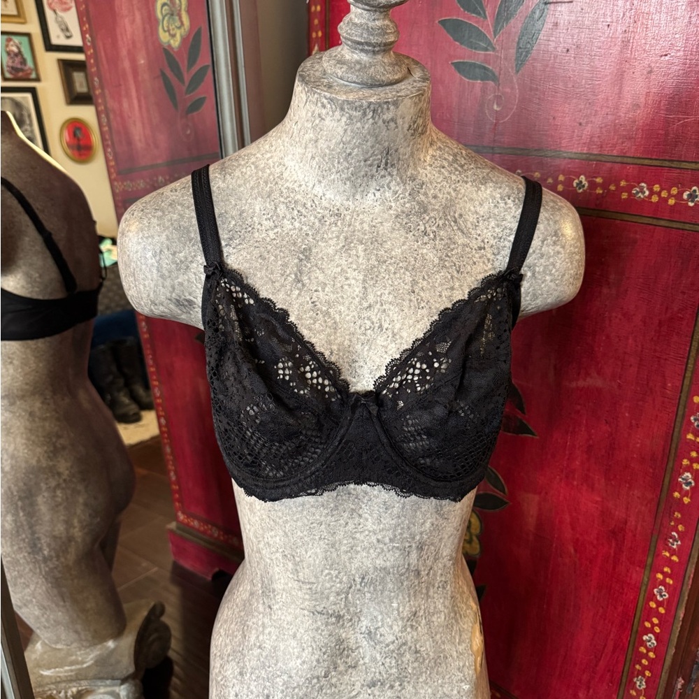 Adore Me Black Lace Underwire Bra